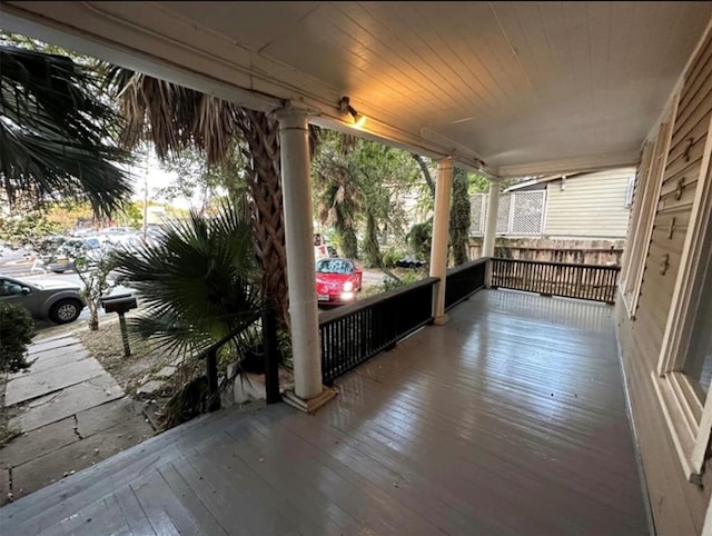 exterior space featuring wood ceiling