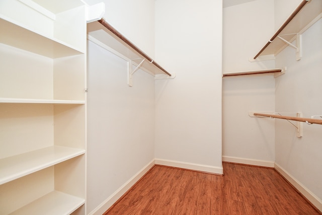 spacious closet with wood-type flooring