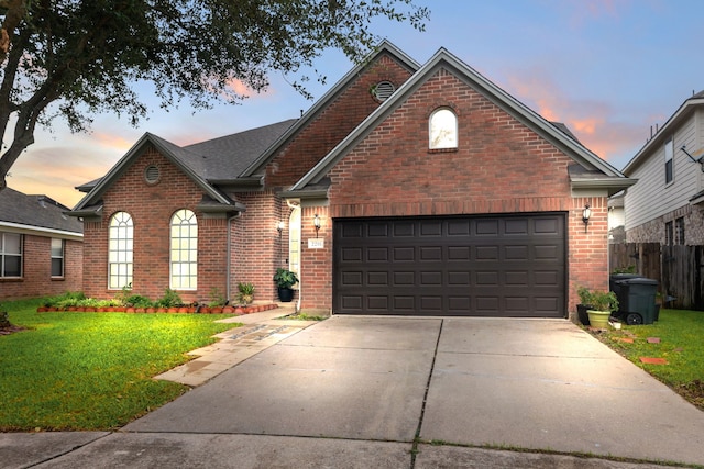 view of front property with a yard