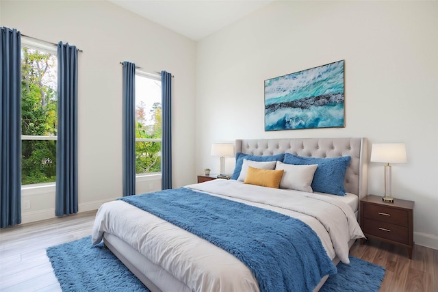 bedroom with hardwood / wood-style flooring