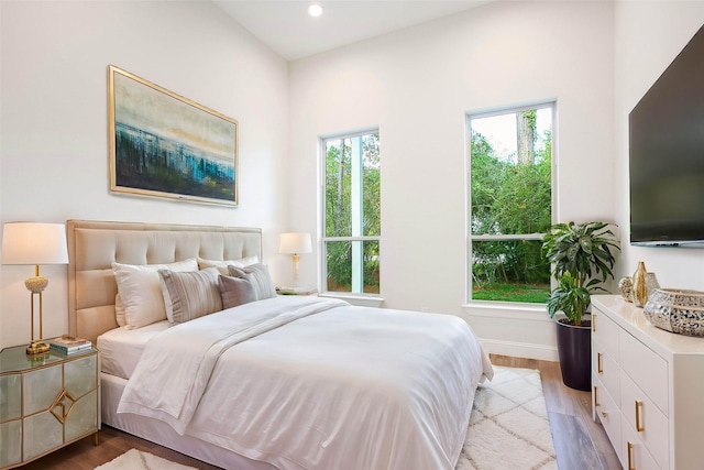 bedroom featuring light hardwood / wood-style flooring