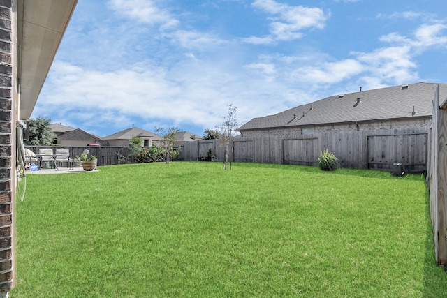 view of yard with a patio area