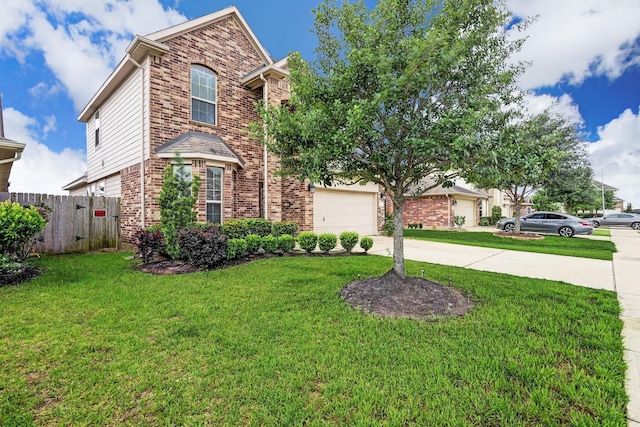 view of front facade with a front yard