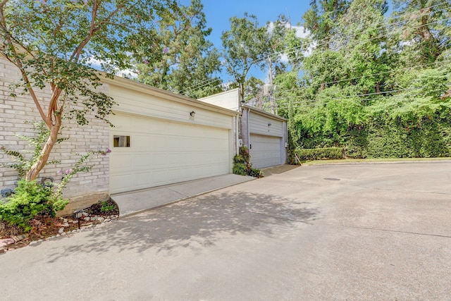 view of garage