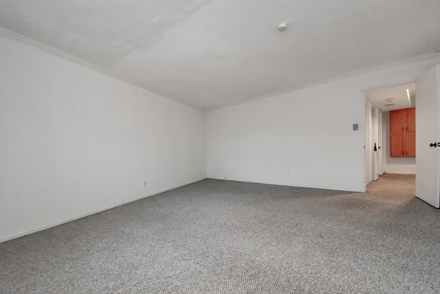 carpeted empty room with ornamental molding