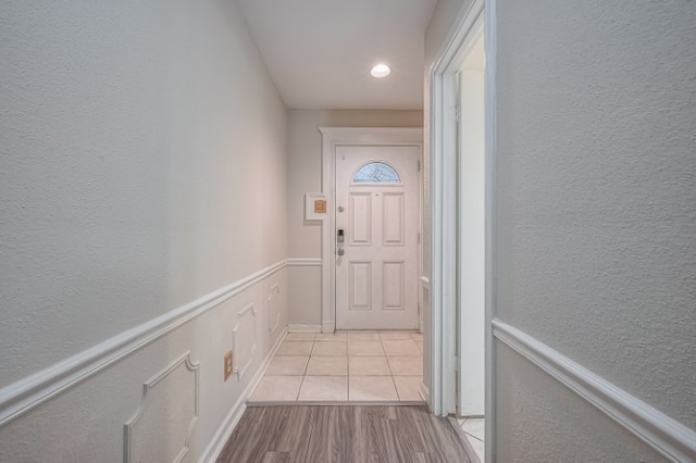 entryway featuring light wood-type flooring