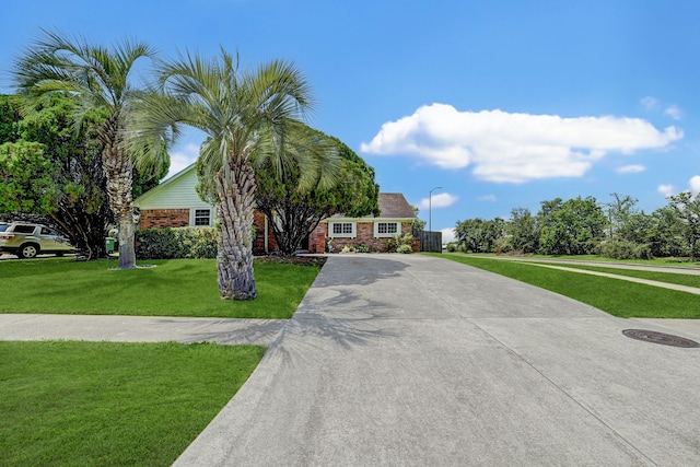 view of front of home featuring a front yard