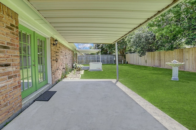 view of patio featuring french doors