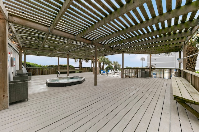 wooden deck with a pergola