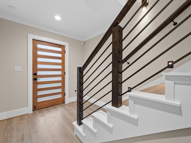 entryway featuring light wood-type flooring