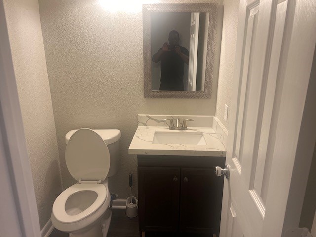 bathroom with vanity and toilet