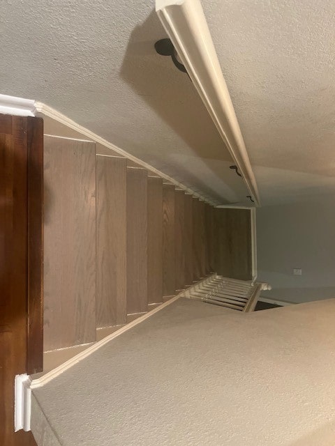 basement featuring a textured ceiling