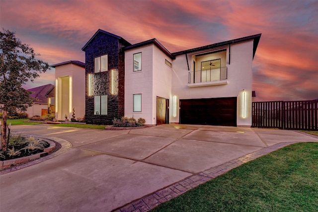 view of front of home featuring a garage