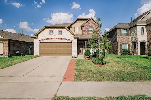 view of front of property featuring a front yard