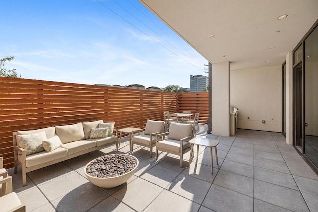 view of patio / terrace featuring an outdoor hangout area