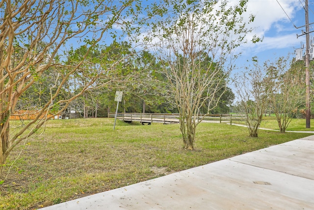 view of yard with a rural view