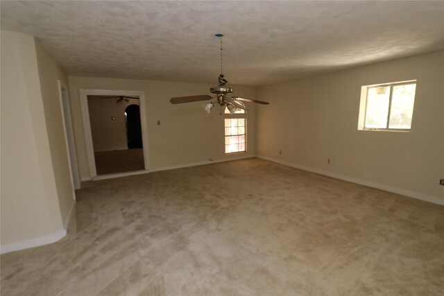 20 Ranchero Rd, College Station, TX 77845 - empty room with a textured ceiling, a healthy amount of sunlight, and light colored carpet