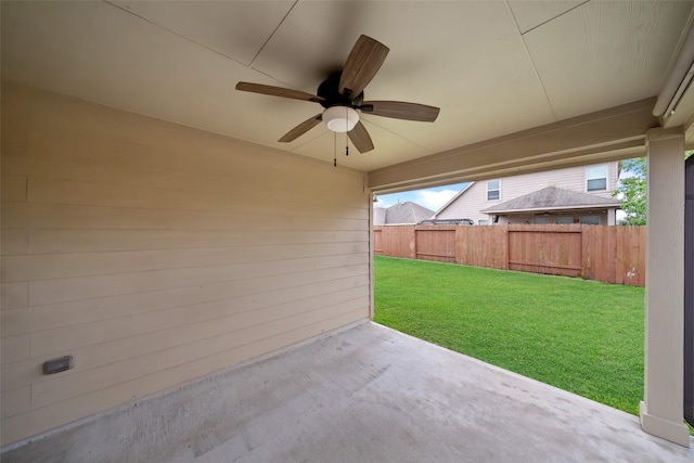 view of patio / terrace with ceiling fan