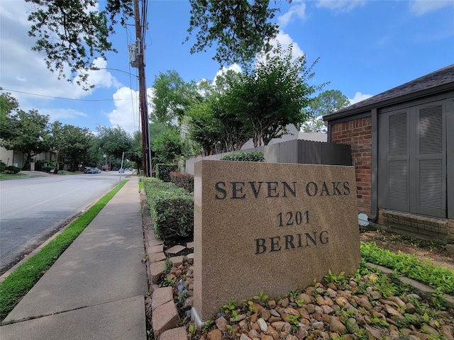 view of community sign