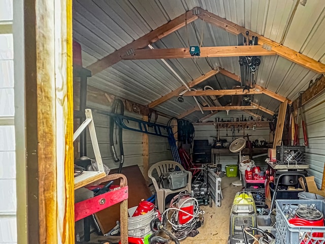 view of garage