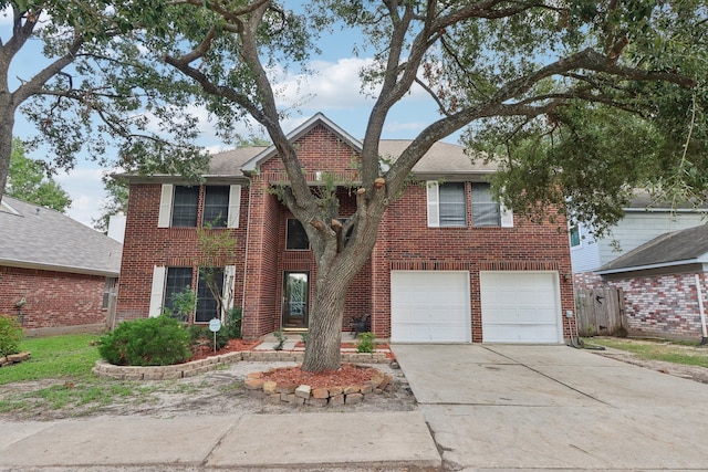 view of front of house with a garage