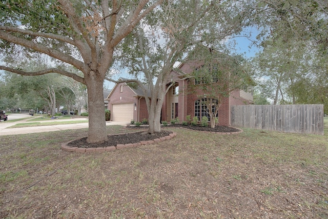 view of front of house with a garage