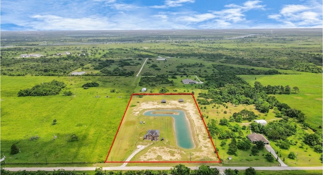 drone / aerial view featuring a rural view