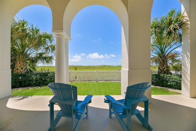 1745 Seaside Dr, Galveston, TX 77550 - view of patio / terrace with fence