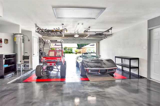 garage with water heater