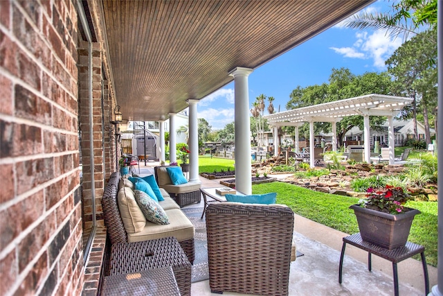 view of patio with outdoor lounge area