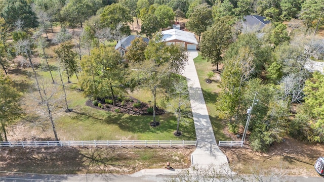 bird's eye view with a rural view