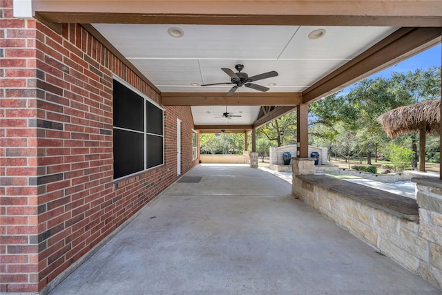 view of patio / terrace with ceiling fan