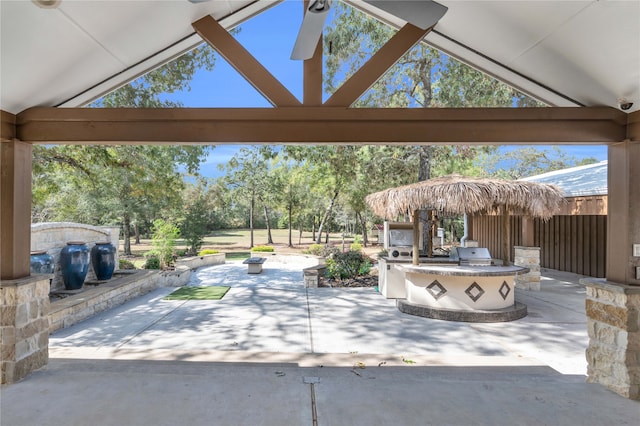 view of patio / terrace with exterior kitchen