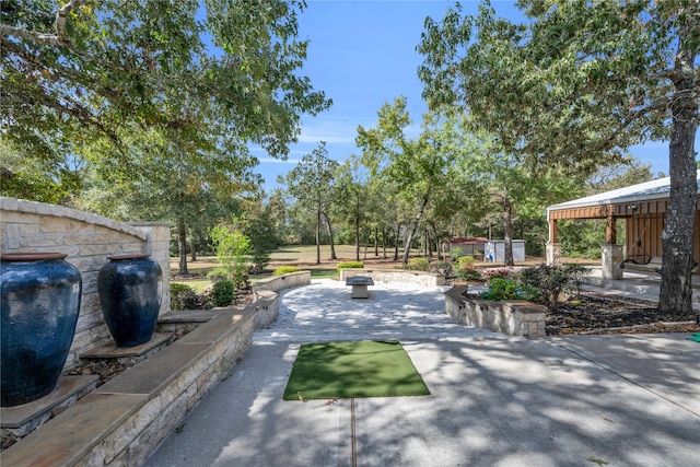 exterior space with a gazebo