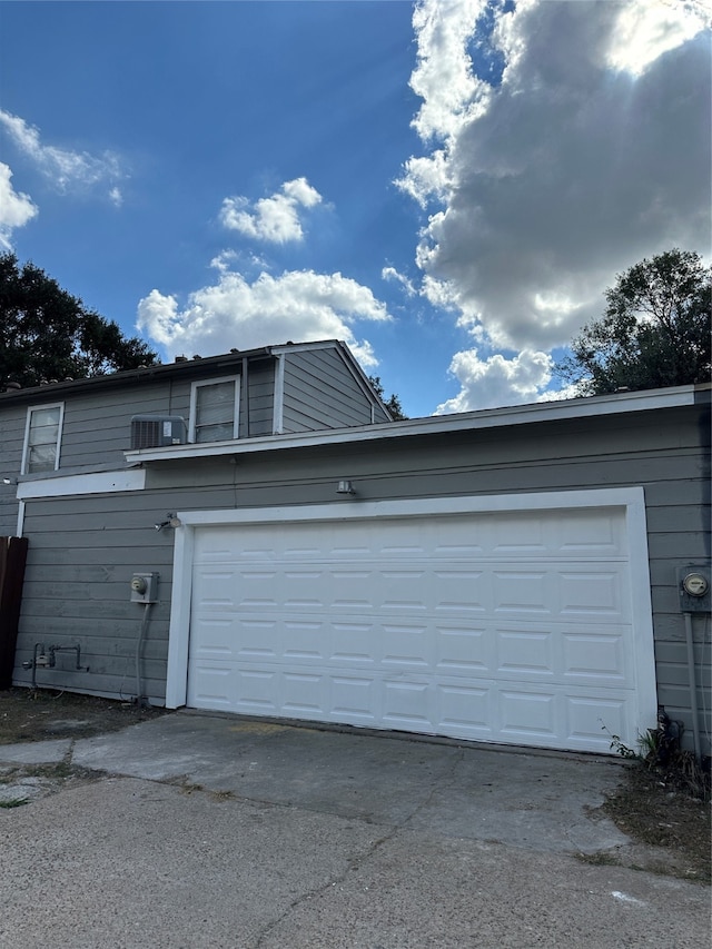 garage with cooling unit