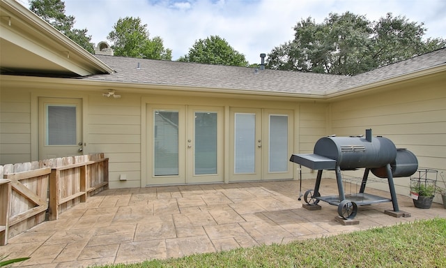 view of patio / terrace featuring french doors