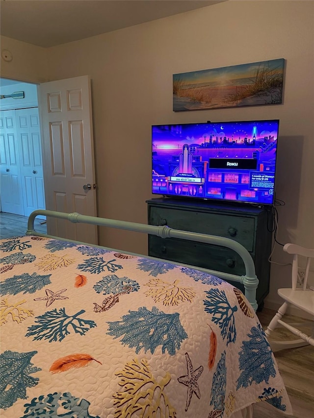 4034 Panola Dr, Galveston, TX 77554 - bedroom with wood finished floors