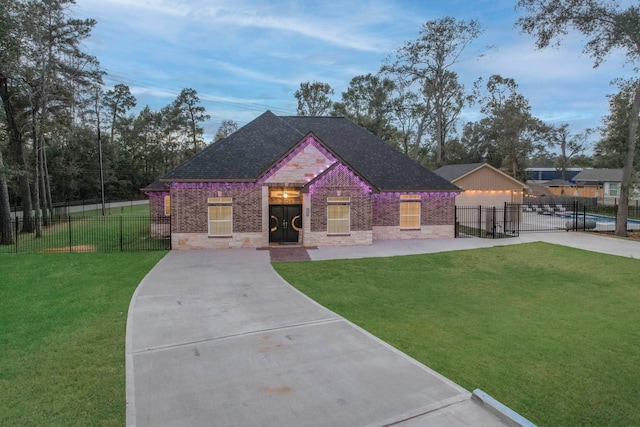 exterior space with a front yard