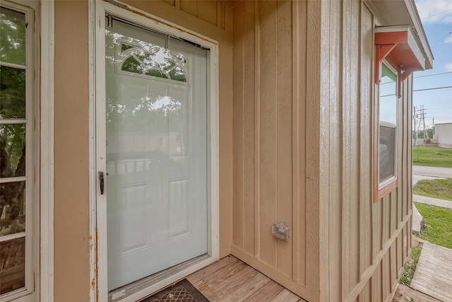 view of doorway to property