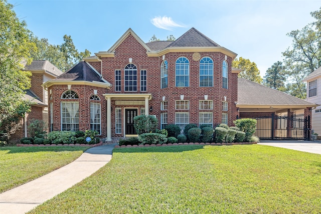 view of front of home with a front yard