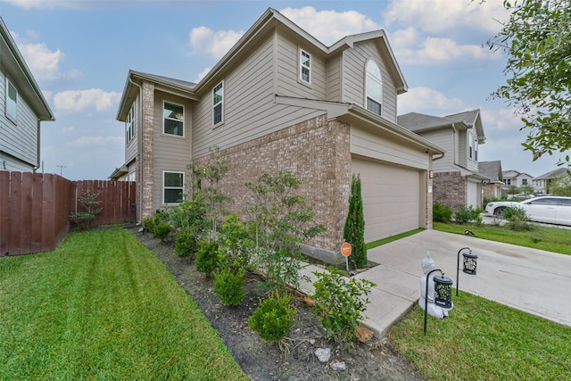 view of property exterior with a yard