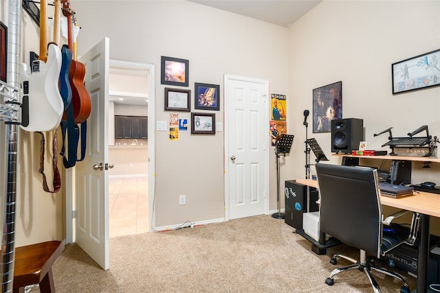 office space with carpet floors