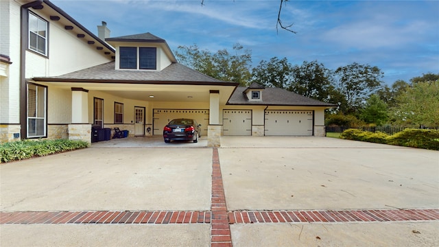 view of front of house featuring a garage