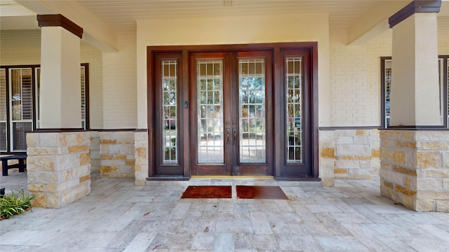 entrance to property with french doors