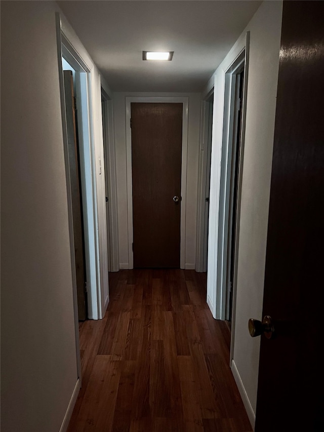 hall featuring dark hardwood / wood-style flooring