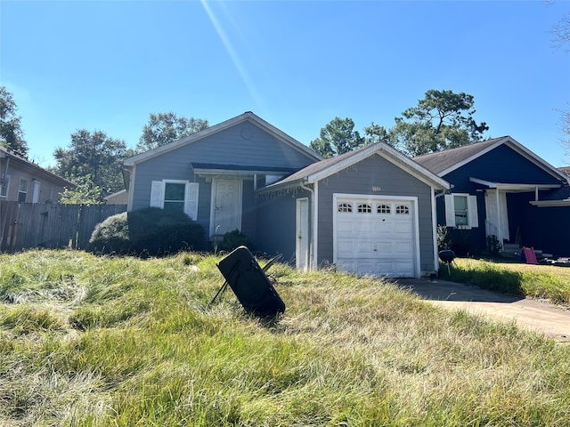 single story home with a garage