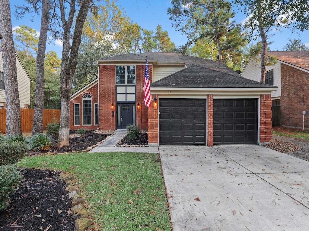 view of front property with a garage