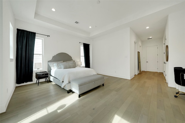 bedroom featuring light hardwood / wood-style floors