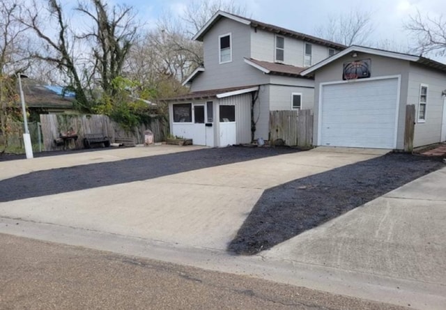 front facade with a garage