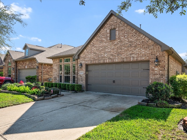 front facade with a garage